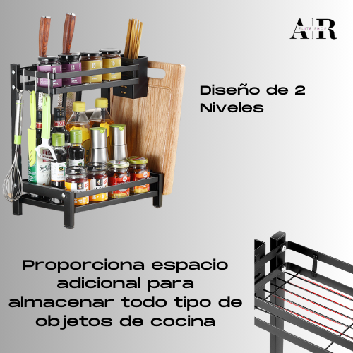 👨🏽‍🍳  MaxOrganize™  Organizador de 2 niveles cocina✨